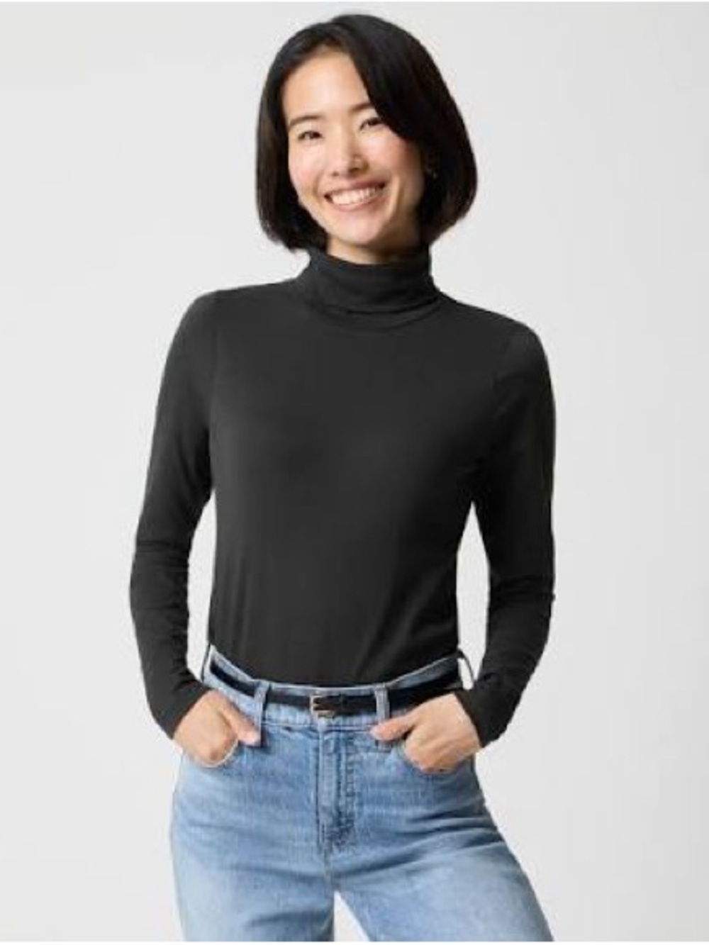 NWT black J. Crew size XL tissue turtleneck